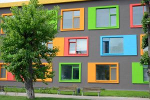 architectural aluminium pressings and flashings in a school